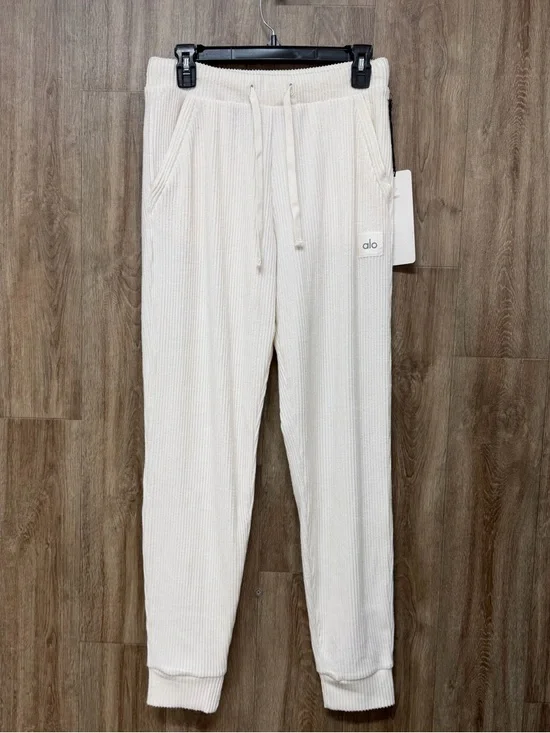NEW Alo Yoga Cream Ribbed Joggers - Picture 1 of 11